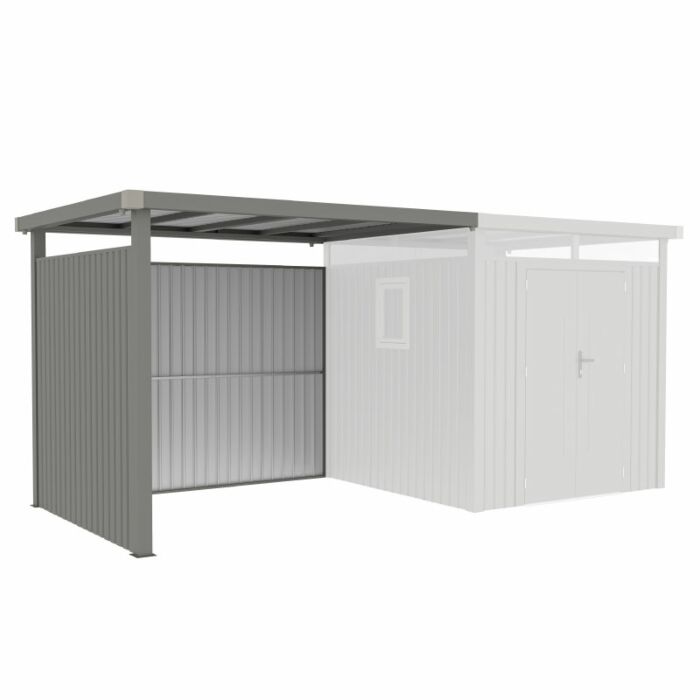 Rockford Lagos 100 & 200 metalen tuinhuis overkapping met wandenset grijs RF2251010