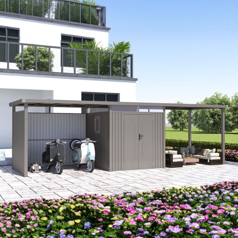 Rockford Lagos 100 Metalen Tuinhuis Met 2x Overkapping En 1x Wandenset