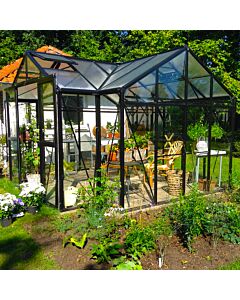 Gardenmeister Orangerie 100 tuinkamer veiligheidsglas 4 mm & polycarbonaat 8 mm combi zwart GM901200