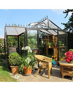 Gardenmeister Orangerie 200 tuinkamer veiligheidsglas 4 mm & polycarbonaat 8 mm combi zwart