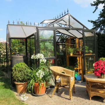 Gardenmeister Orangerie 200 tuinkamer veiligheidsglas 4 mm & polycarbonaat 8 mm combi zwart